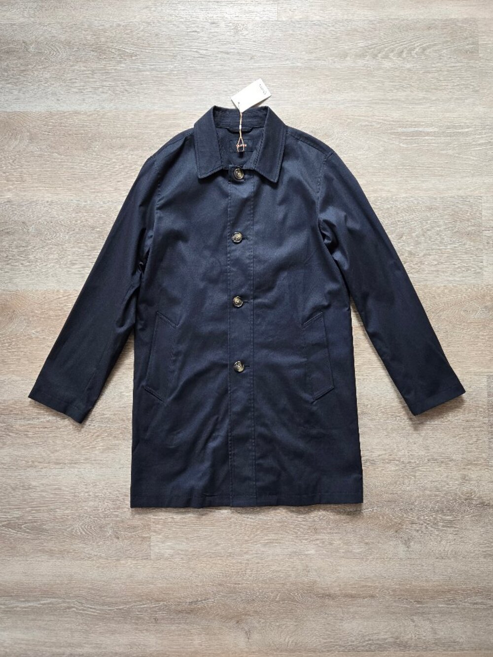 Quince Comfort Stretch Trench Coat Midnight Black Medium New With Tags No Belt - Picture 3 of 15